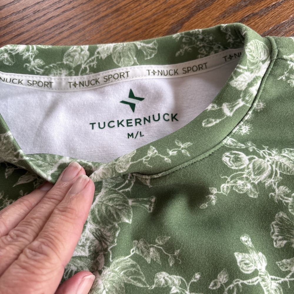 t- nuck sport womens 3/4 sleeve pullover green m/l